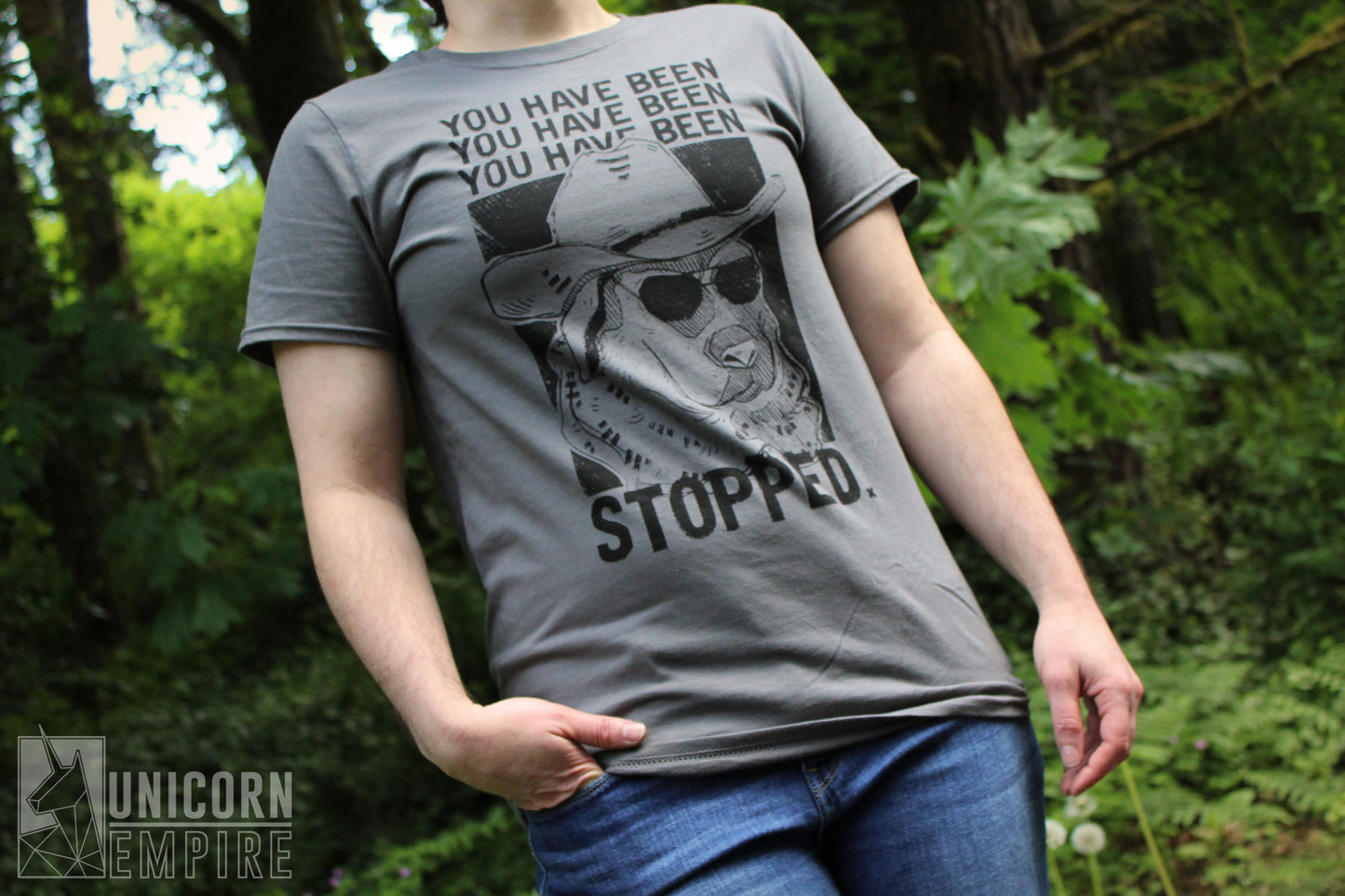 You Have Been Stopped Cowboy Dog T-Shirt