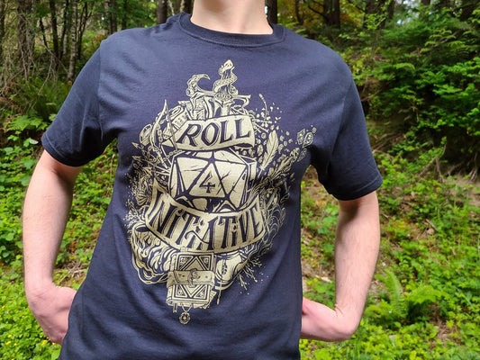 Roll for Initiative Shirt Dungeons and Dragons Shirt with Gold Ink