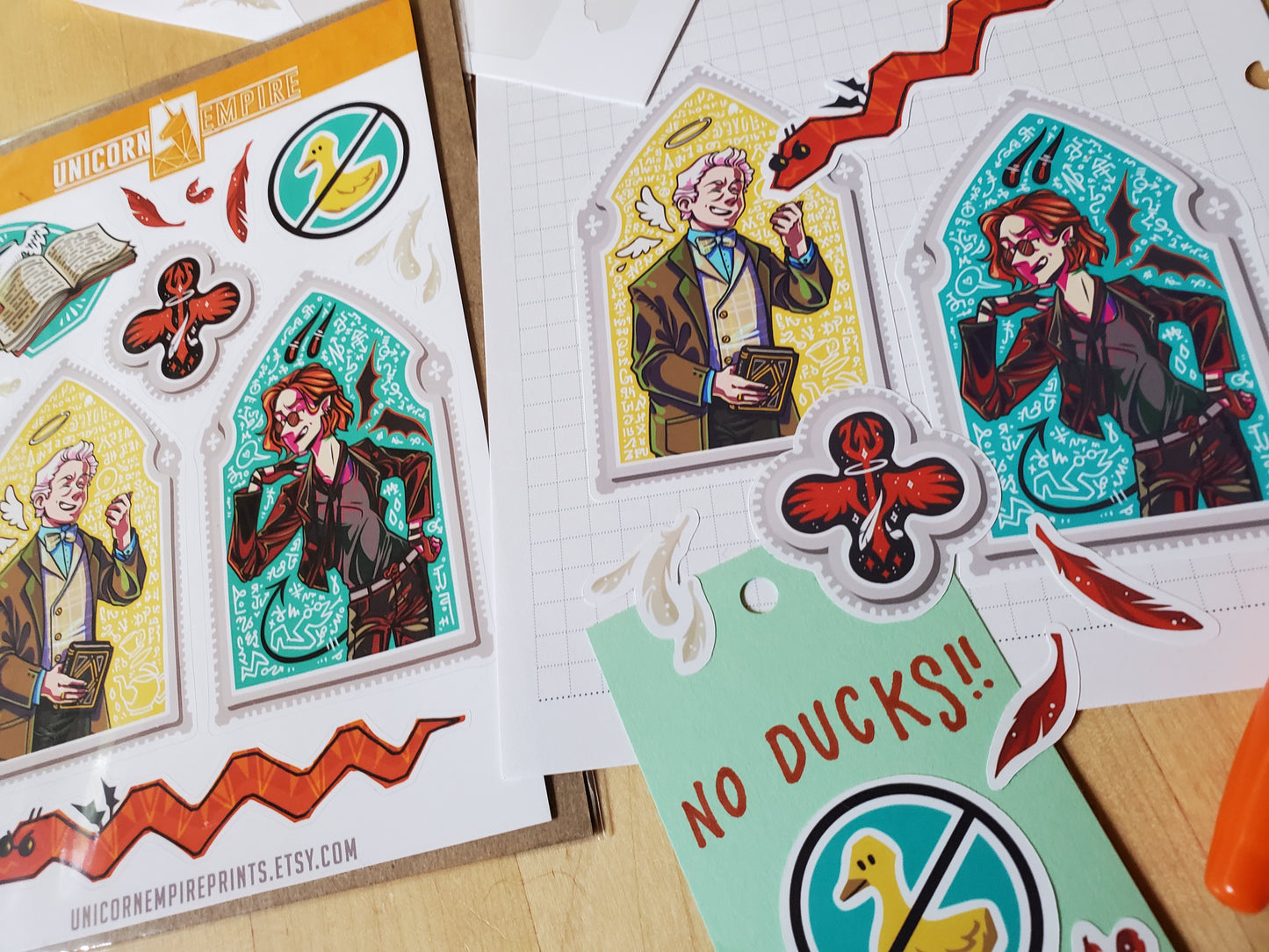 Good Omens Pop Color Stickers