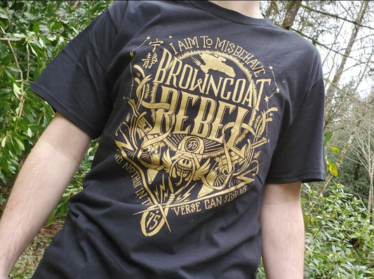 Firefly T-Shirt – “I Aim to Misbehave” Quote Shirt