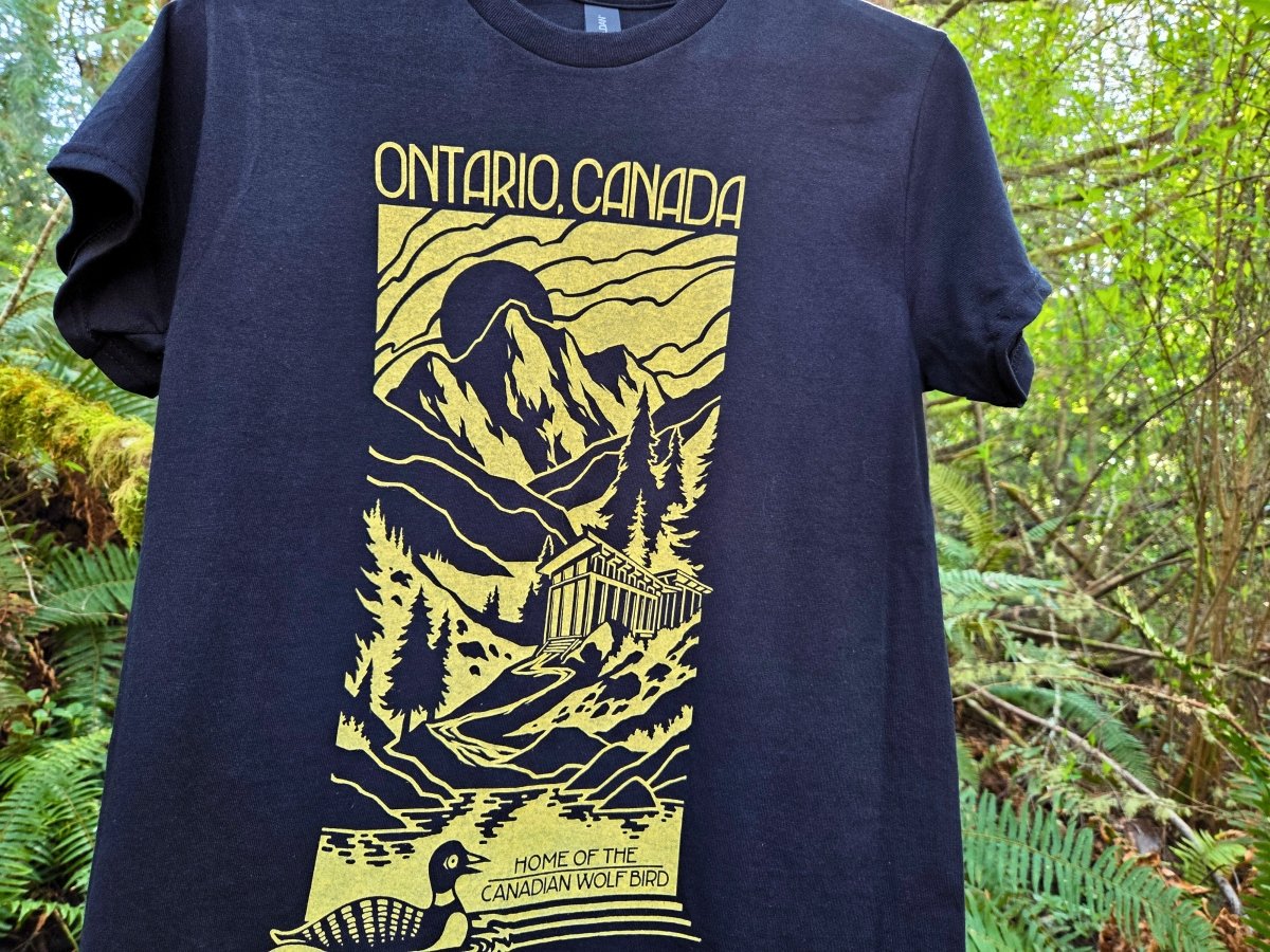 Heated Rivalry Ontario Cottage Vintage Travel Poster T-Shirt | Hand Screen Printed Fandom Tee