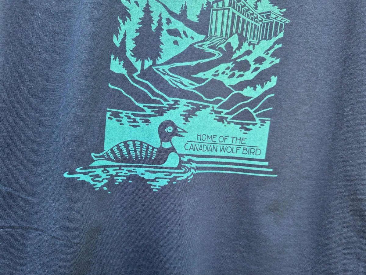 Subtle Heated Rivalry Ontario Cottage Vintage Travel Poster T-Shirt | Hand Screen Printed Fandom Tee | Dusty Blue