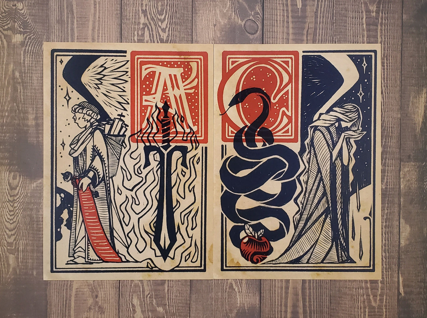 Good Omens Crowligraphy & Scriptiphale Art Prints