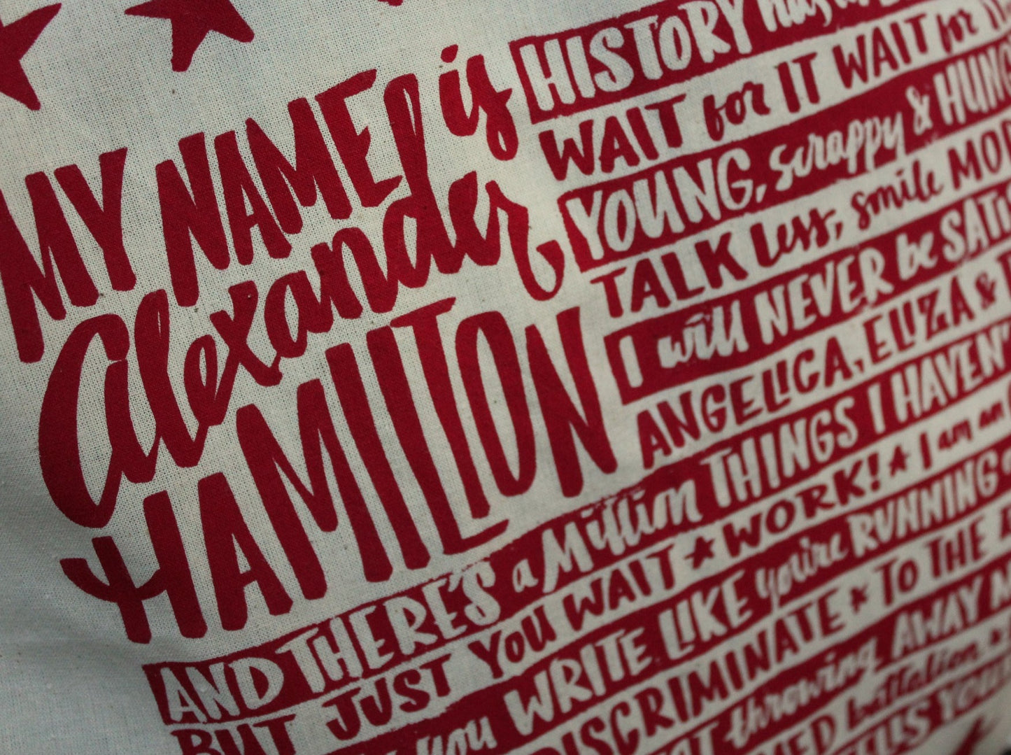 Hamilton Lyrics Tote Bag - White