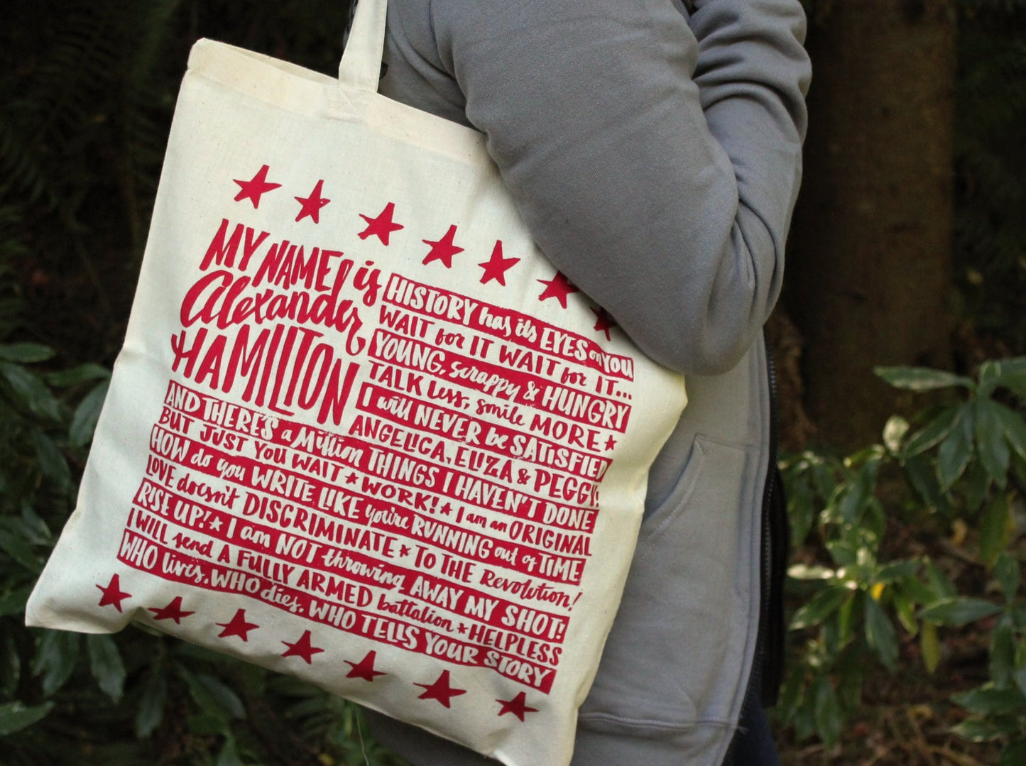 Hamilton Lyrics Tote Bag - White